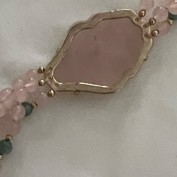 Pink and green jade necklace - Picture 8 of 9